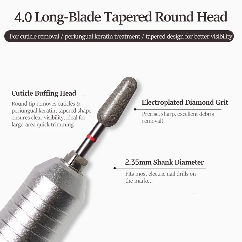 Diamond Sand Nagelvijlen Boor Nagelriem Polijsten Bit Nagels Slijpkop Elektrische manicure Polish Cuticle Clean Nail Tool