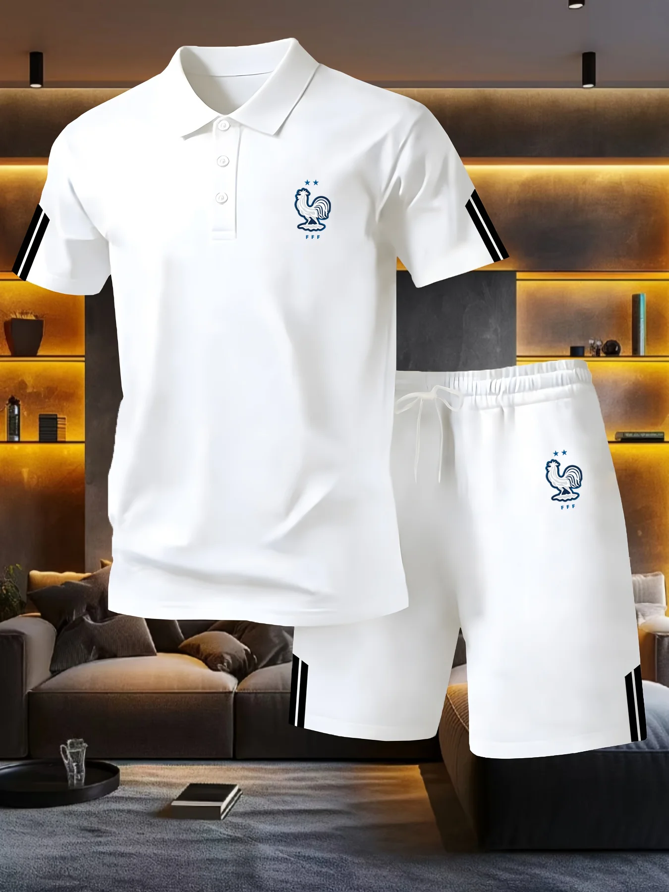 

2026 France Special Limited Edition Sports Football Jersey Polo Shirt with Shorts Set Two-piece Casual and Fashionable Outfit