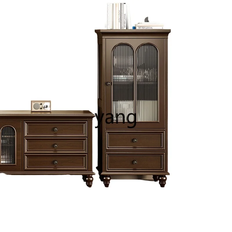 

LH all solid wood side cabinet single door living room storage wine cabinet pure solid wood small apartment bookshelf