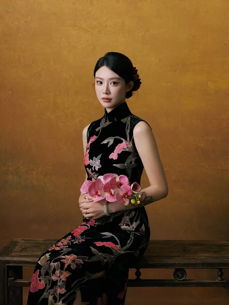 

Новый винтажный китайский костюм для студийной портретной съемки, художественная фотосессия, традиционная этническая женская одежда