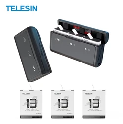 TELESIN Fast Charging Box and Battery Set for Gopro Hero 13 12 11 10 9 Accessories 3-Slots TF Cards Storage Smart Charging Case