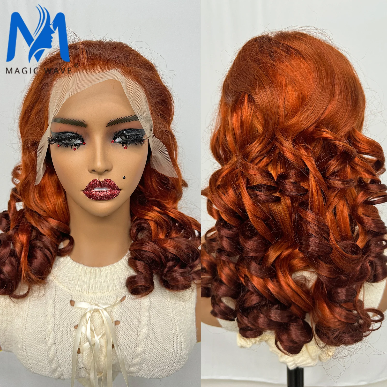 300% Density 13x4 Lace Front Brazilian Bouncy Curly Remy Human Hair Wig Colored Fumi Loose Wave Human Hair Wigs for Black Women