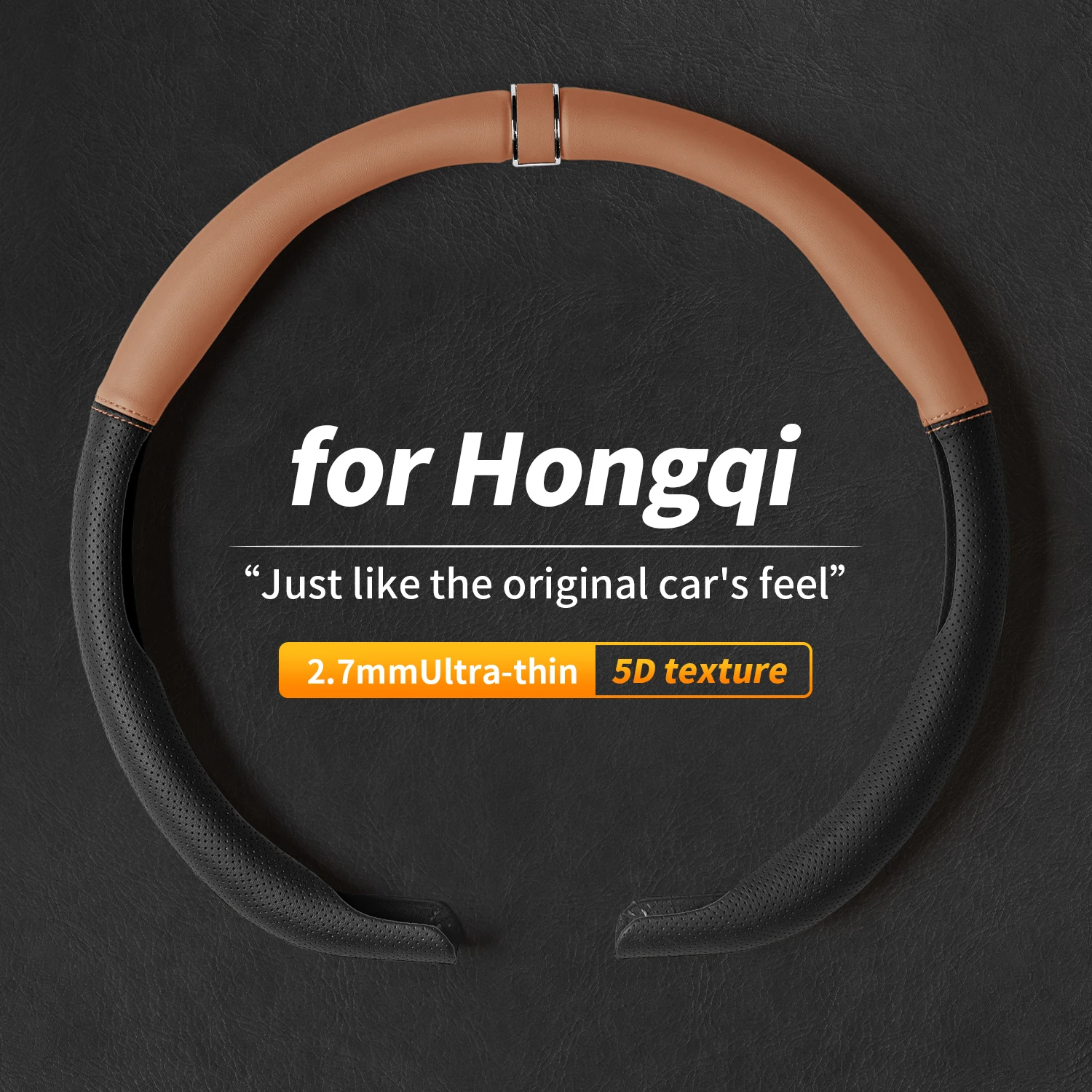 

Дышащий противоскользящий чехол для руля автомобиля D-образной формы Honggi EHS7 EH7 HS5 H9 E-HS9 L1, подходит для рулей диаметром 38 см