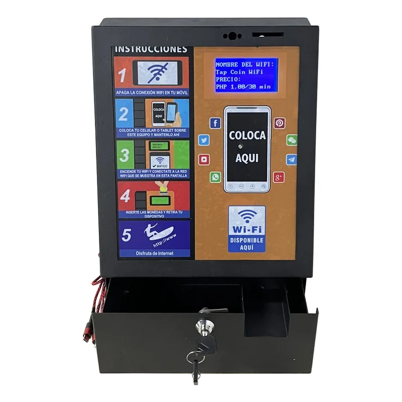 2023 New Ideas for Small Business Self Service Kiosk Tap Coin Operated Reverse Charging WiFi Vending Machines