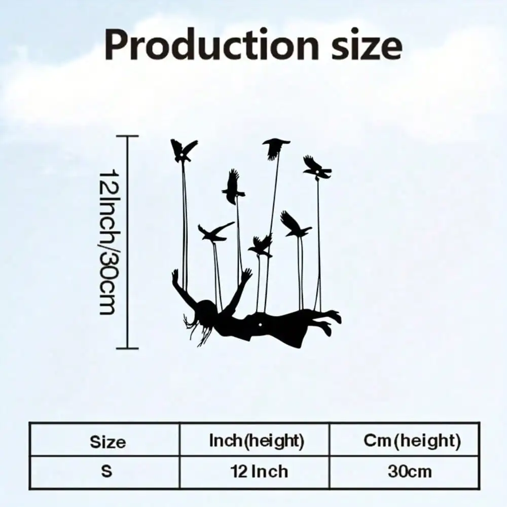 CIFbuy Iron Art Wall Decor Flying Girl Metal Statue Artistic Mural For Studio Gallery Fantasy Home Decoration Gift For Dreamers