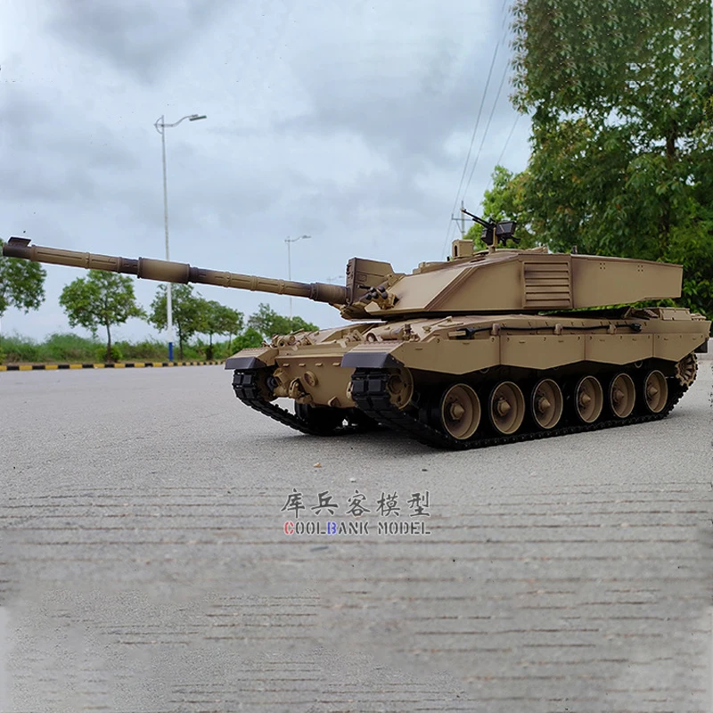 Henglong-Tanque de Batalha Principal de Controle Remoto, Brinquedo Modelo Militar, Multifuncional, Combate, Challenger Britânico 2, 7.0 Edition, 1:16, 3908-1