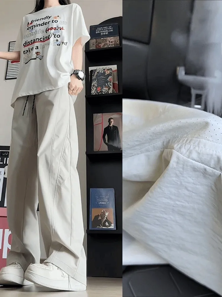 

Qui Dry Me Breathable Summer Thin Straight Leg Slimming Cool Casual Pants American Diagonal Cut Waterproof Trousers