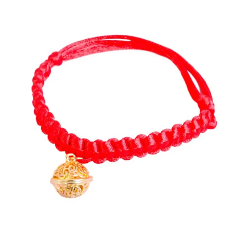 Traditional Red Rope Braided Cat Collar Chinese Style Adjustable Cat Weave Necklace Lucky Bless Hand Knit Cat Collar Party