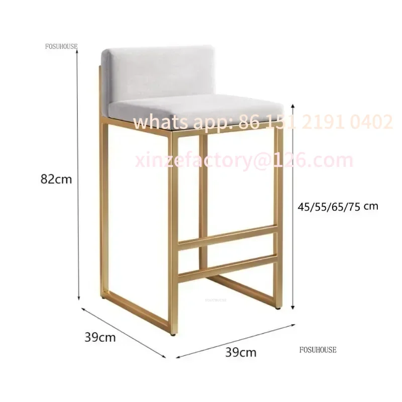 

Настраиваемые итальянские железные барные стулья в скандинавском стиле, одноместные барные стулья из велюра, высокие барные стулья для дома, кухни, острова, креативные стулья для ресторанов и кафе