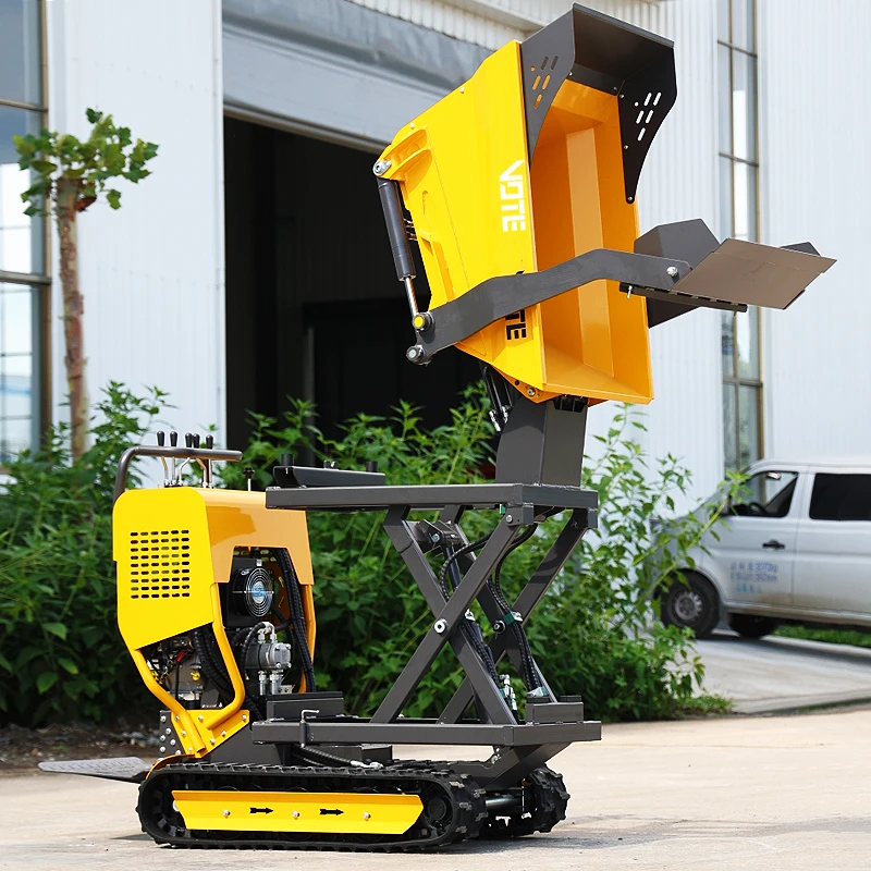 China Customized High Power Small Dump Truck Gasoline Mini Dumper 0.5 Ton Available In Stock Tiny Hydraulic Crawler Dumper Truck