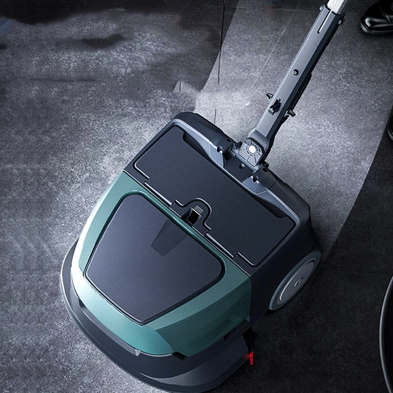 

Small floor scrubber, suction and drag integrated industrial manual push workshop, hotel restaurant floor scrubber