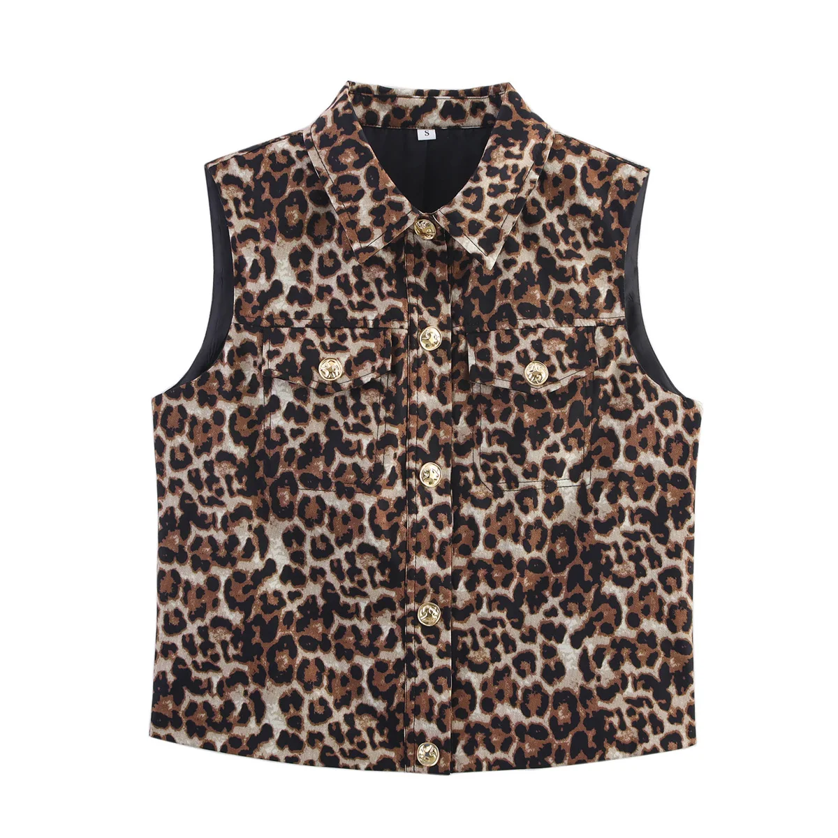 

Women's Vest Jacket Fashion Leopard Print Sleeveless Single Breasted Elegant 2025 Summer Women's Vest Tops