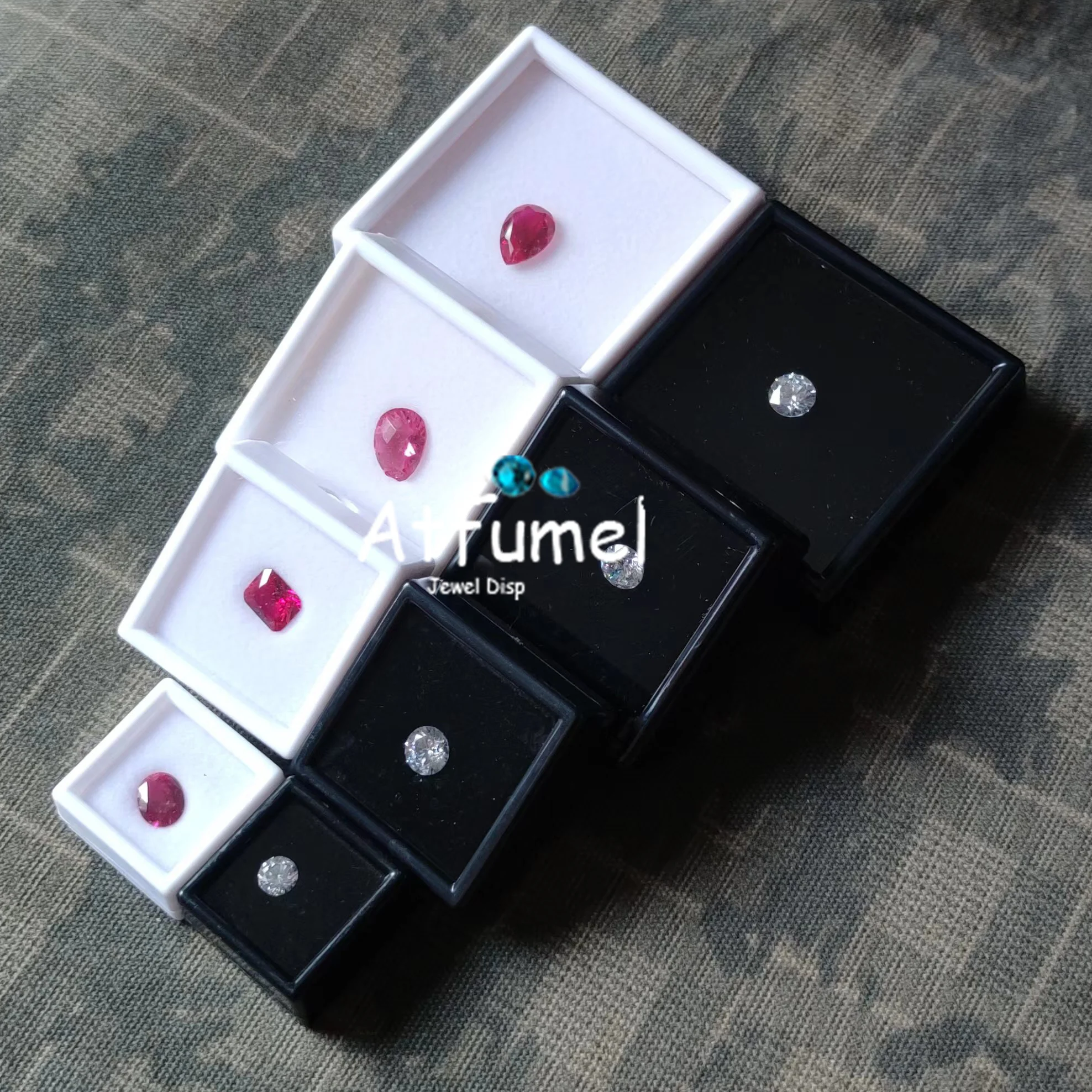 Wholesale 10pcs Loose Diamond Display Package Box Square Gem Stone Beads Pendant Earring Organizer Gemstone Gift Box Showcase