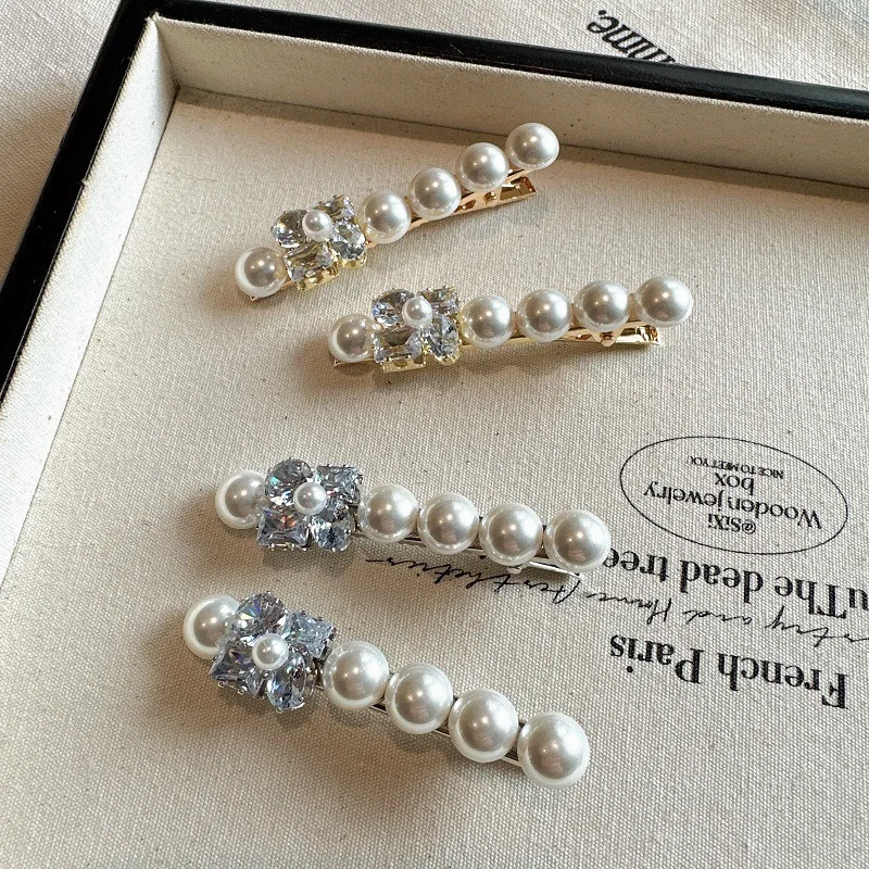 

Заколки-уточки в корейском стиле с жемчугом и стразами, 6 см – Роскошные элегантные боковые заколки для волос для женщин, блестящие аксессуары для волос