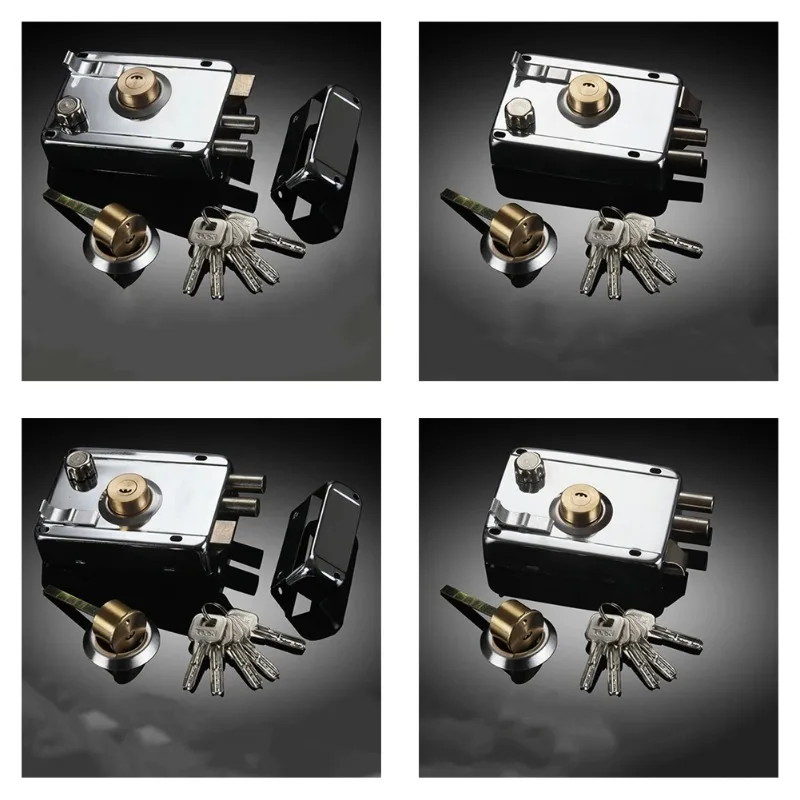 Door Lock Strong Deadbolt Home Security Universal Exterior Anti-theft Accessory Stainless Steel Multiple Insurance Smooth - Image 2
