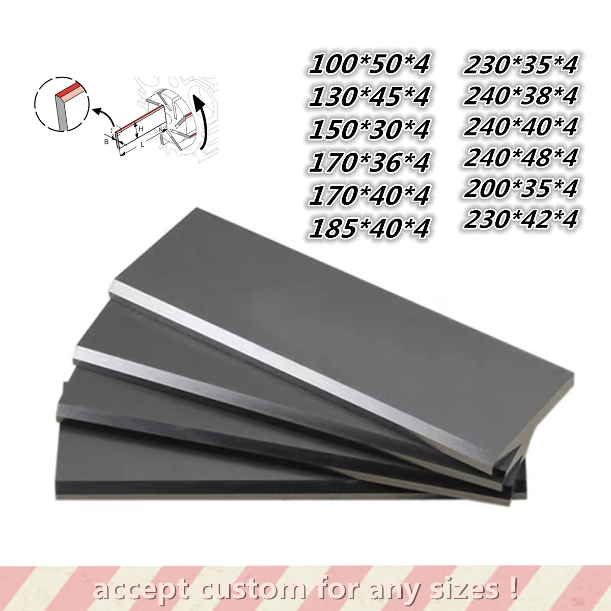 

T:4mm carbon vane graphite vanes for vacuum pump carbon sheet air pump blade 1PC