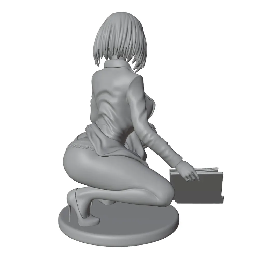1/24/12/6 Desktop Decoration, Cute Girl Resin Model Set, Clerk Costume, GK Mini 3D Printed Grey Model Doll, Uncolored