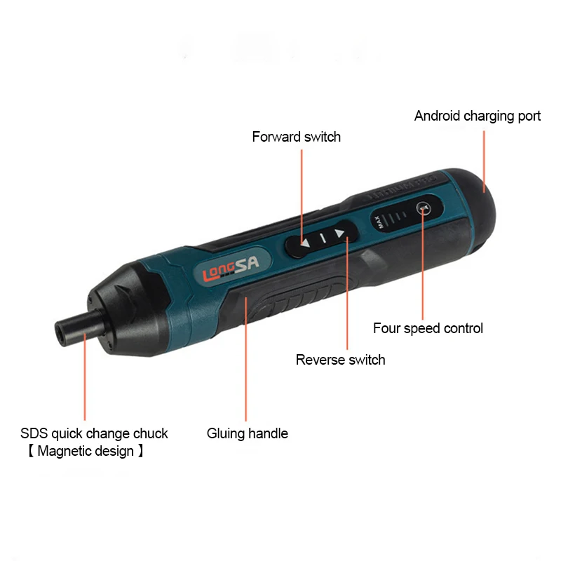 1300MAH Rechargeable Cordless Electric Screwdriver Set 3.6V Power Screwdrivers Drill 4 Torque Screw Driver Household Repair Tool