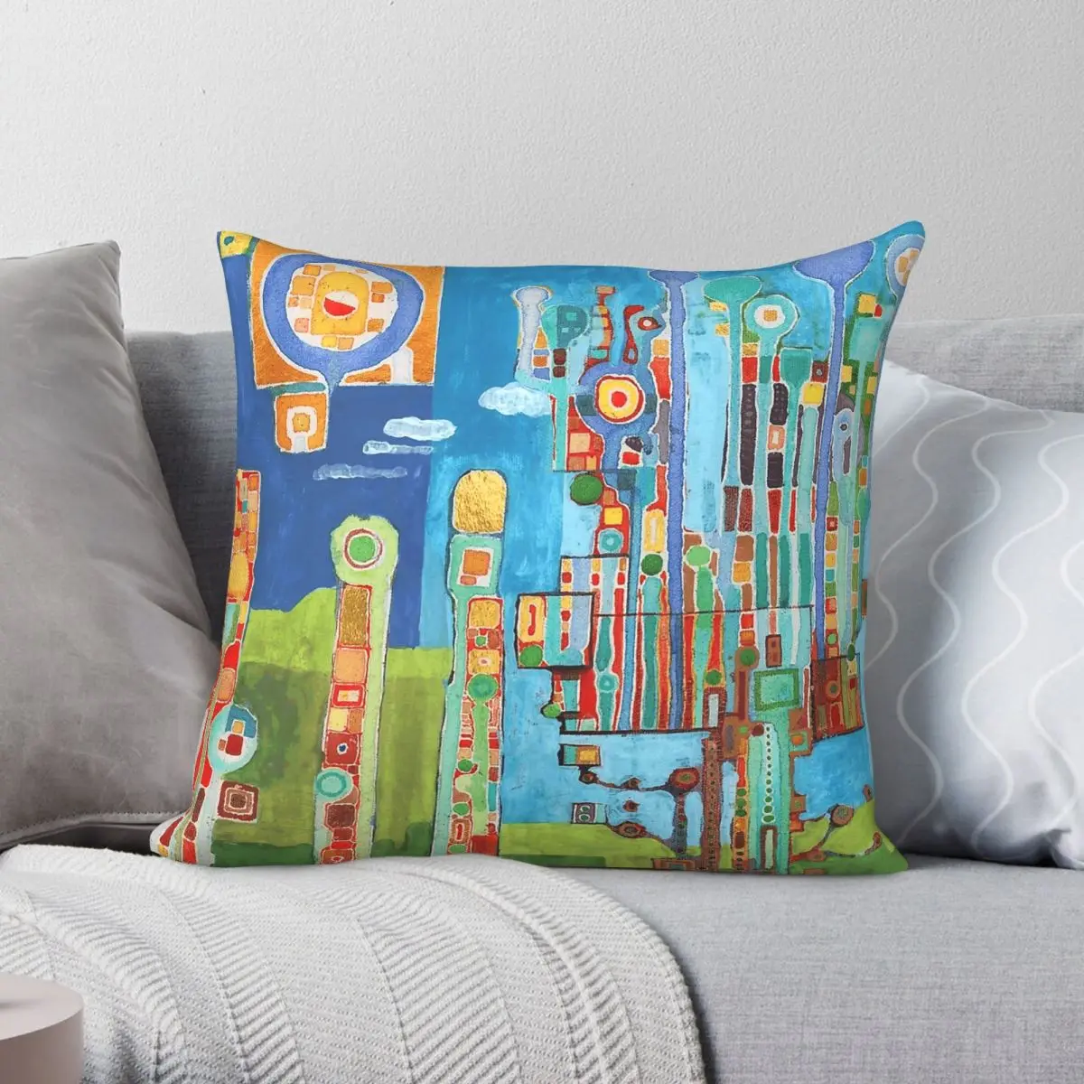 The Mycorrhizal Network Square Pillowcase Polyester Linen Velvet Creative Zip Decor Sofa Seater Cushion Cover