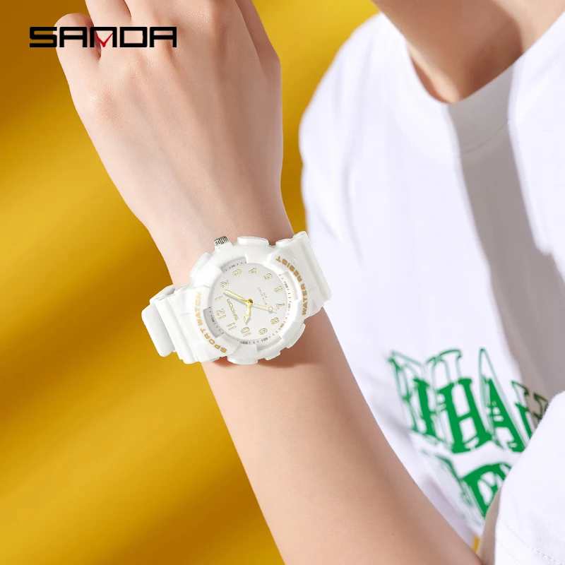 SANDA New Men Lady Watch Youth Student Casual Fresh Electronic Watches Quartz Fashion Versatile Waterproof Unisex Luminous