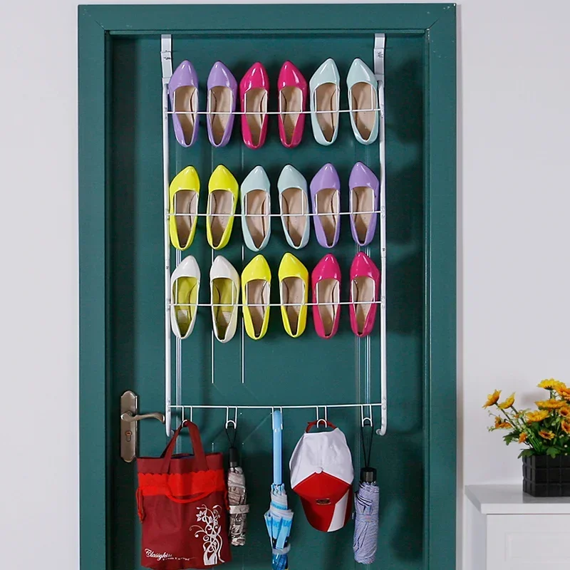 Behind the door shoe rack hanging type nail free storage slipper rack hanging on the wall saves space for household minimalist