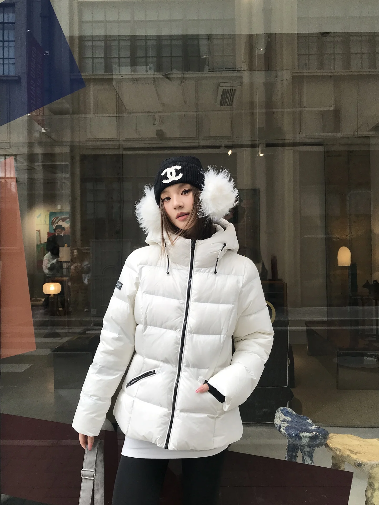 Chaqueta de Plumón para Mujer Estilo G, Invierno 2025, Nueva, Plumón de Pato Blanco, Abrigo Cálido con Capucha, Corte Recto...