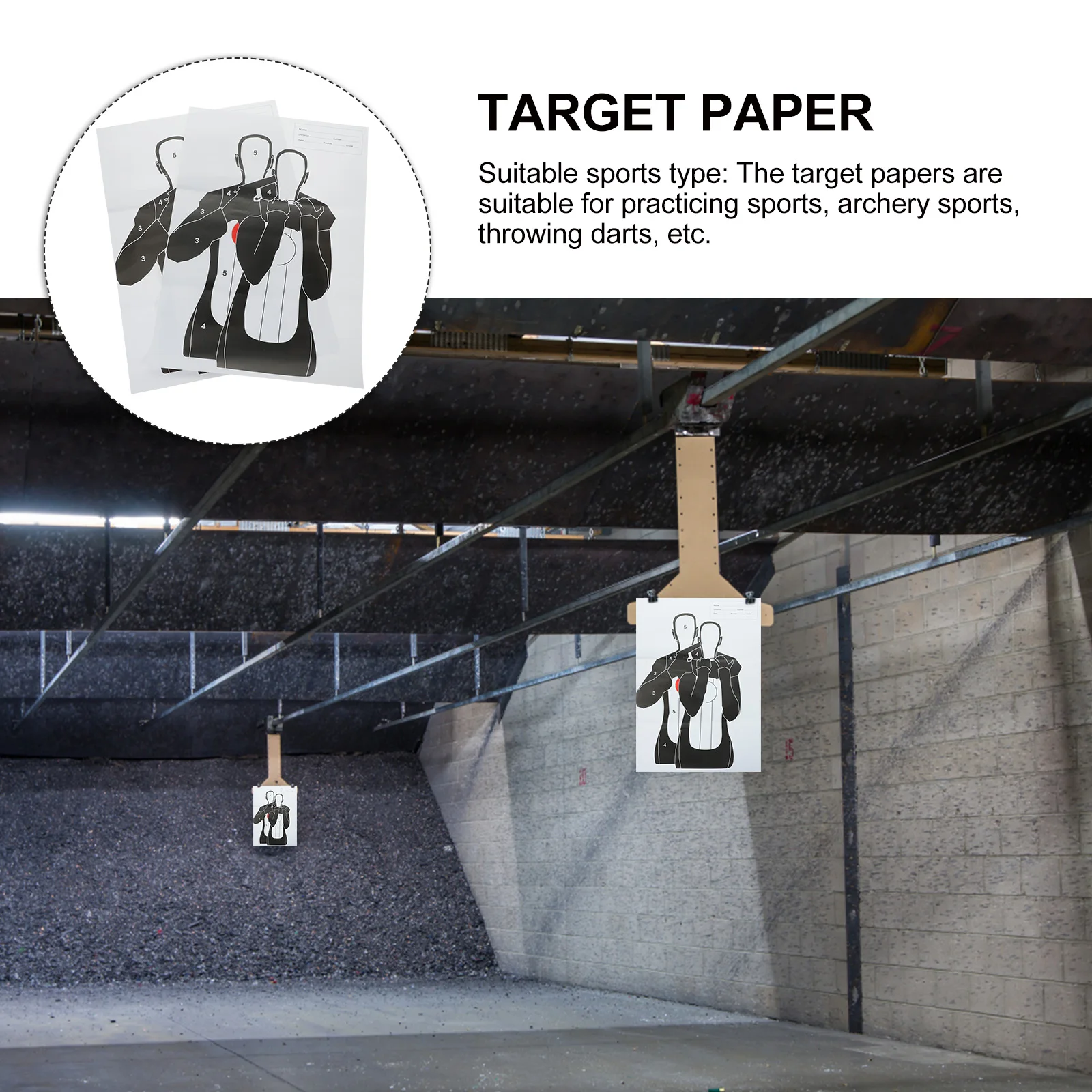

2pcs 2 Sheets Cephalothorax Ring Target Paper Soldier Training Sticker for Archery Dart Sports Practice Exercise Wall