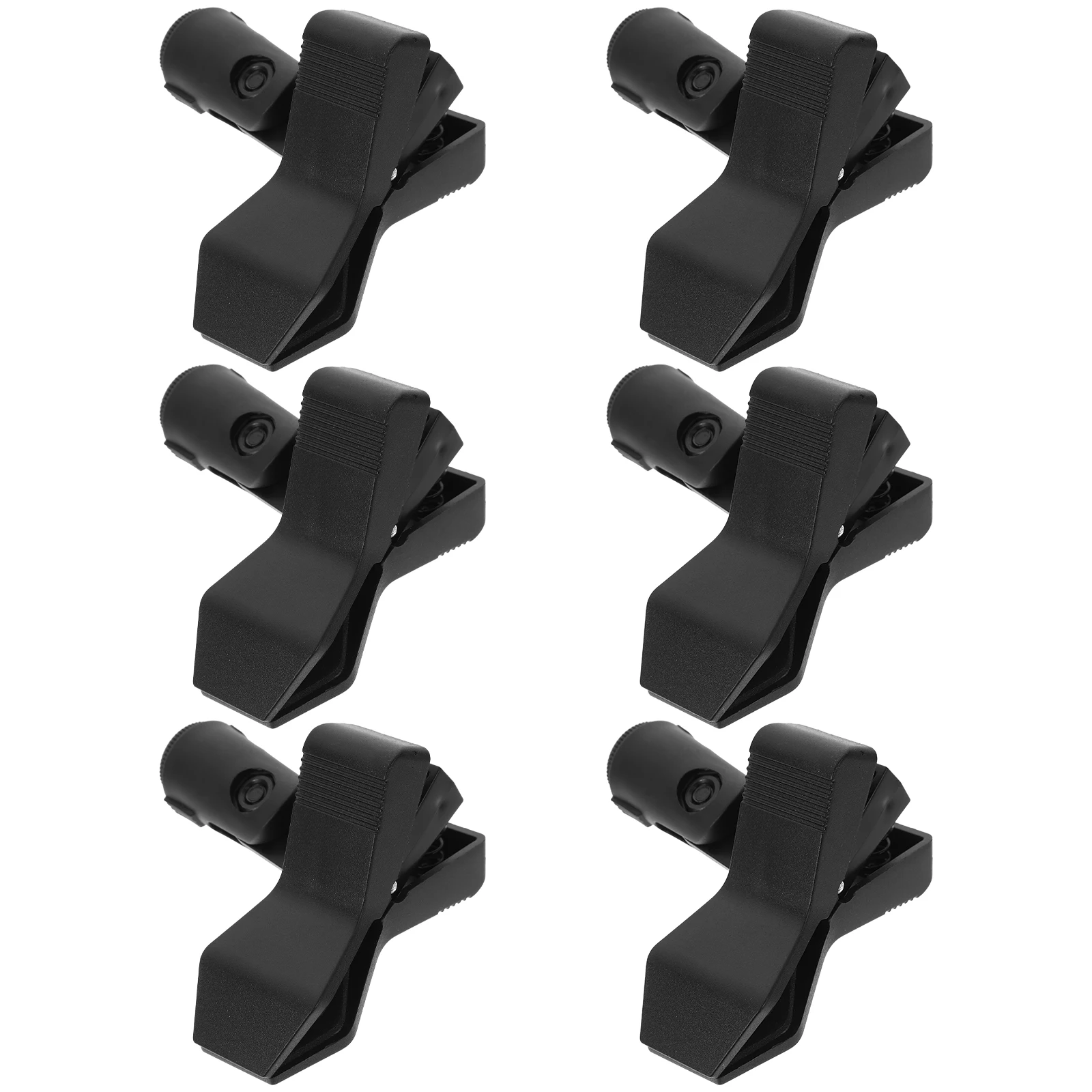 

6 Pcs Microphone Stand Clip Clips Holders Universal Dining Table Adapters Black