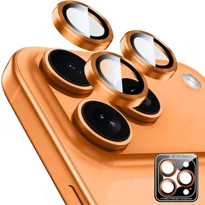Bilashmart With Mounting Support Metal Ring Camera Glass iPhone 17 Pro Max i Phone 17 ProMax AR+AF Lens Film iPhone17ProMax iPhone17Pro