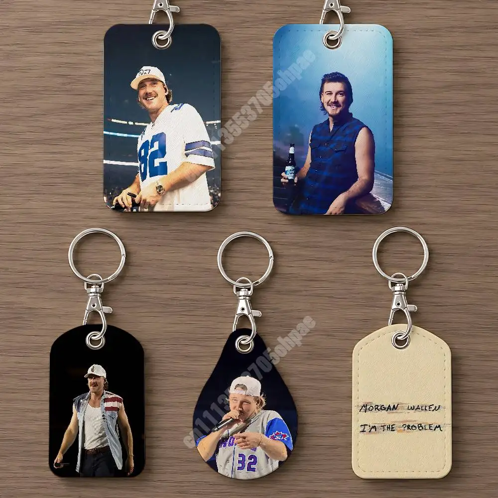 M-Morgan I'm Still The Problem Wallen-S Leather Keychain Card Holder for Airtag & Luggage Tags Casual Tracker Cover