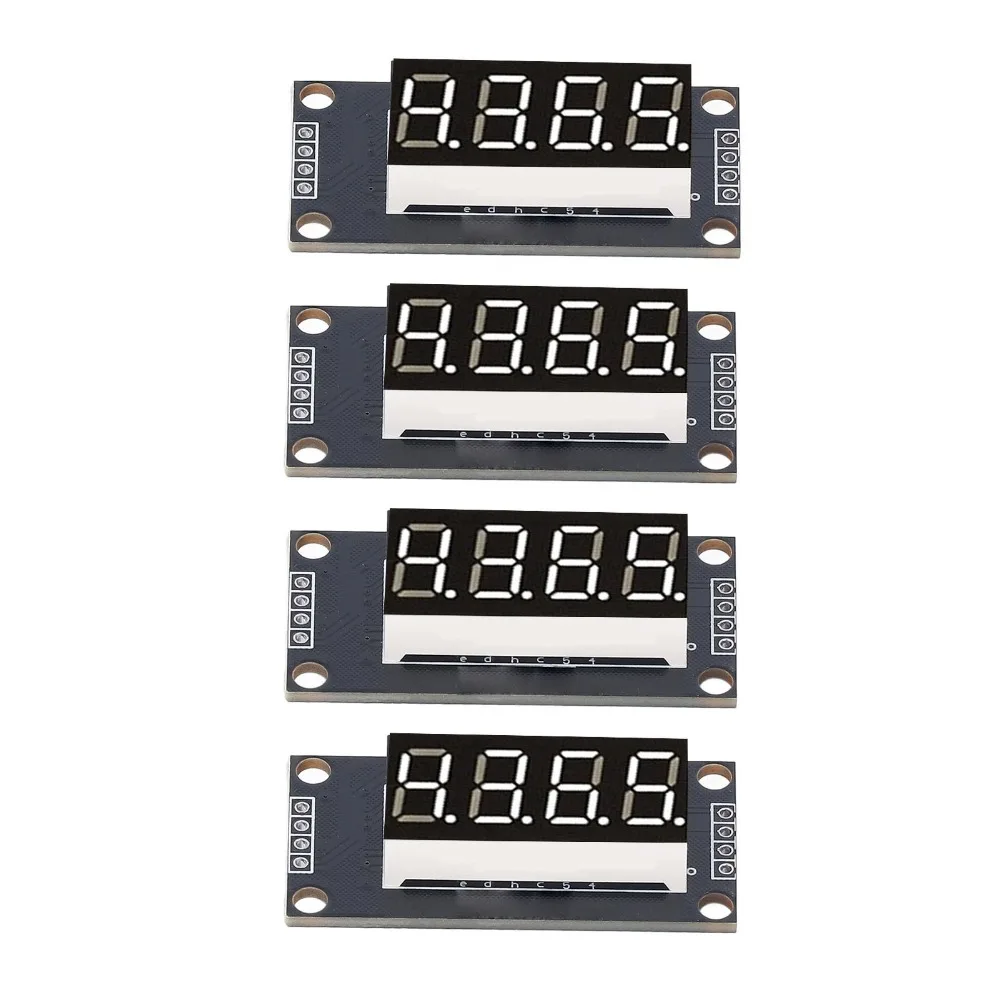

4 Set 0.36 Inch Digital Tube Display Module TM1637 Drive Chip with Pin Header LED Segment Display Red/Green/White/Yellow/Blue