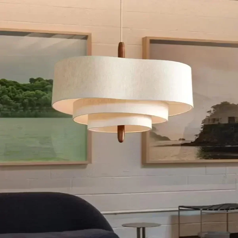 Japonês wabi sabi pano lustre de teto para sala estar ilha quarto led pingente luz moderna decoração casa luminária