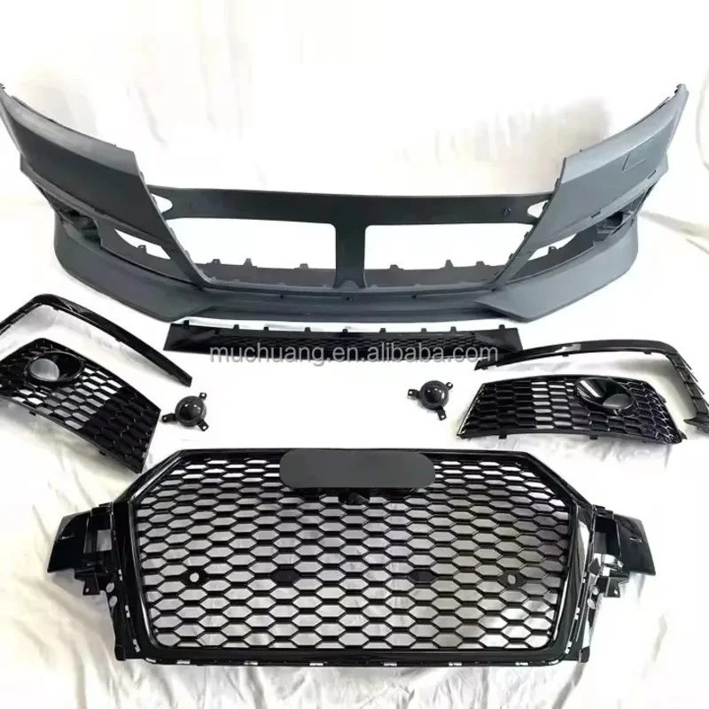

Upgrade New RSQ7 Look Front Bumper Bodykit for Q7 2016-2019 ABS Plastic with Towing Hitch Cut-Outs