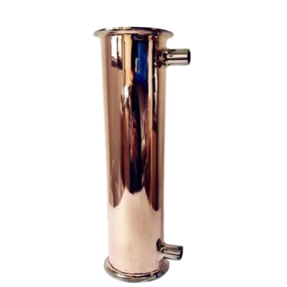 

2"(51mm)OD64mm L=300mm,Copper Condenser,6 Pipes Inside ID 8mm,Connection Internal Thread 1/2",Copper Distiller Condenser