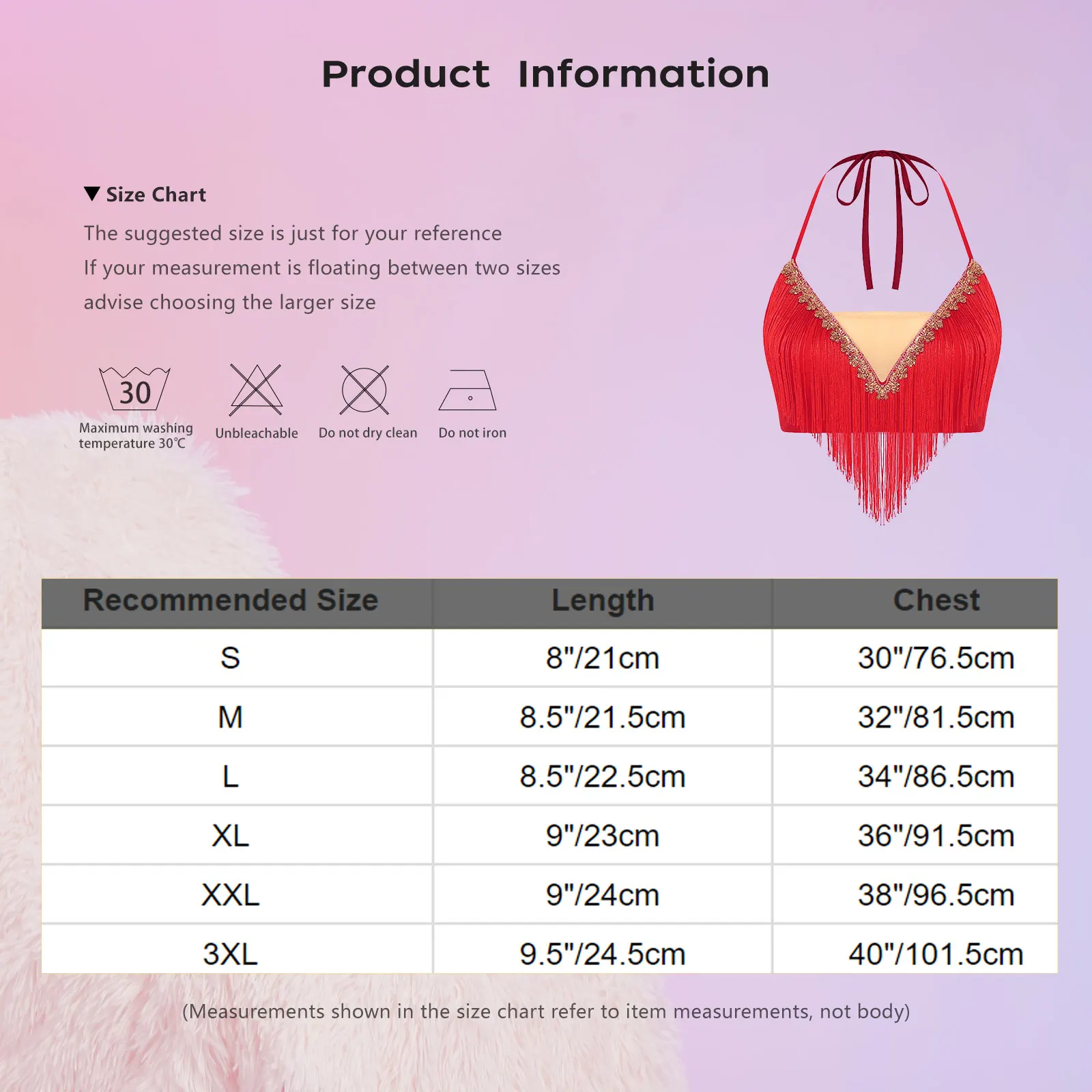 Top Corto da Donna per Danza del Ventre Indiana e Latina, con Lacci, Halter, Frange e Nappe, Canotta da Ballo per Abbigliamento da Palcoscenico