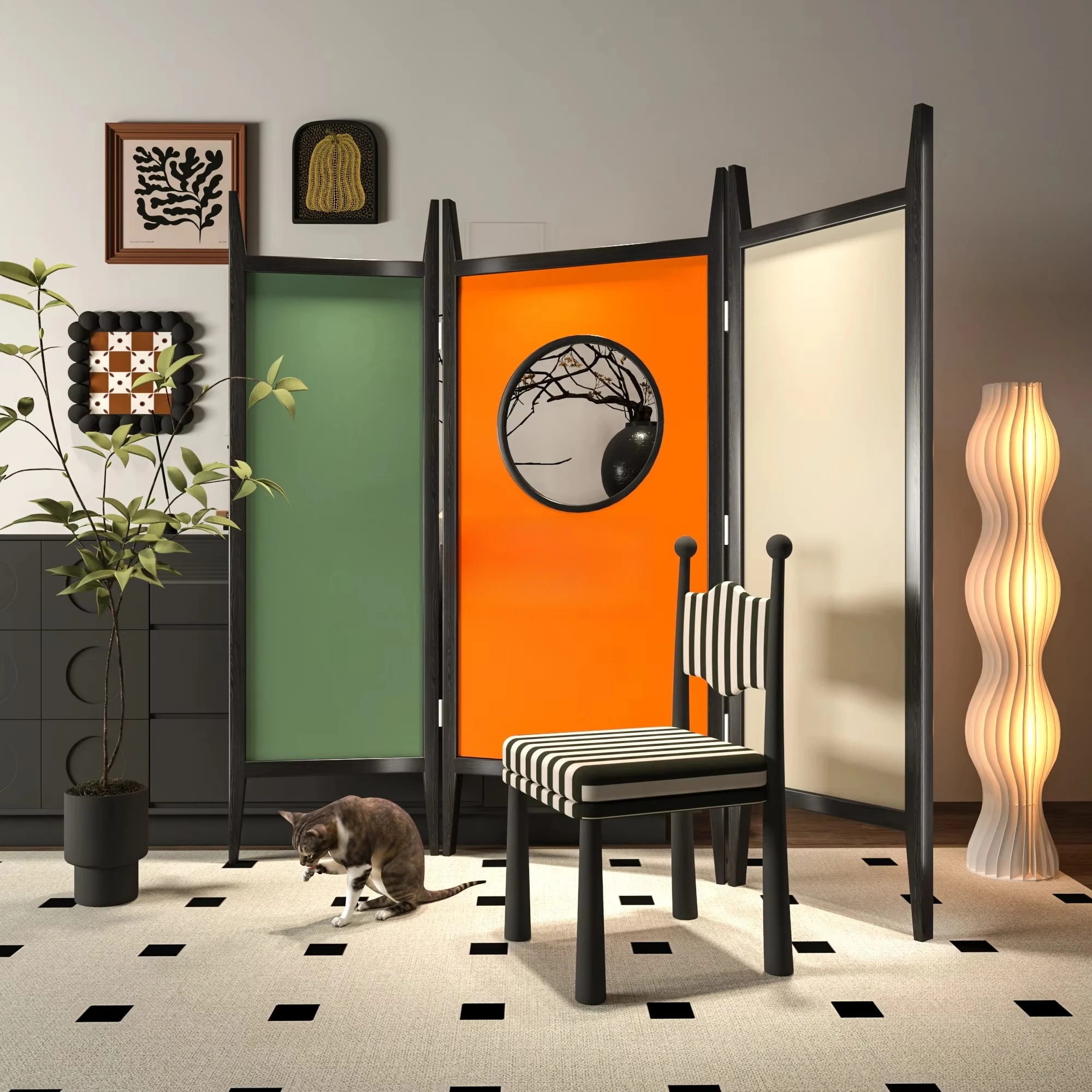 YJQ  Subareas Screens Modern Living Room Dining Room Bedroom Minimalist Creative Decorative Solid Wood