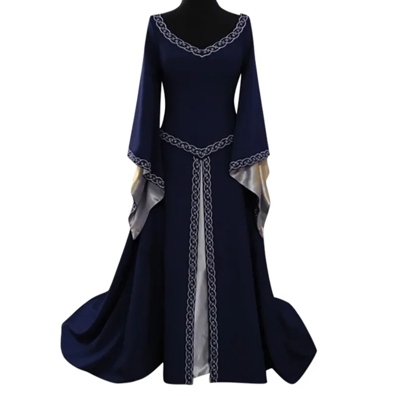 

Cosplay Retro Medieval Palace Princess Long Dresses Women Costumes Mid Gothic Renaissance Traditional Halloween Dress Up Party