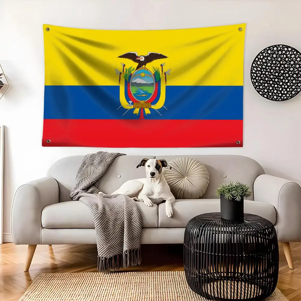 Wandbehang mit Ecuador-Flaggen, Banner, Kunstdruck für Schlafzimmer, Wohnzimmer, Außendekoration
