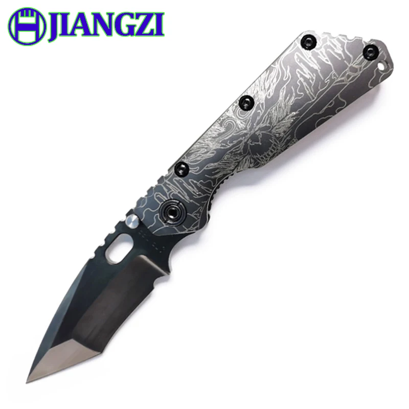 Nuevo cuchillo plegable Böhler M390 acero de alta calidad para acampar al aire libre más afilado DLC diamante como cuchillo de bolsillo de grabado láser de carbono