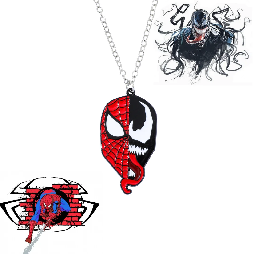 

Marvel Venom Spider-Man Enamel Pendant Necklace for Men Women, Superhero Cosplay Fan Gift, Unisex Chain Gift for Boys Toy
