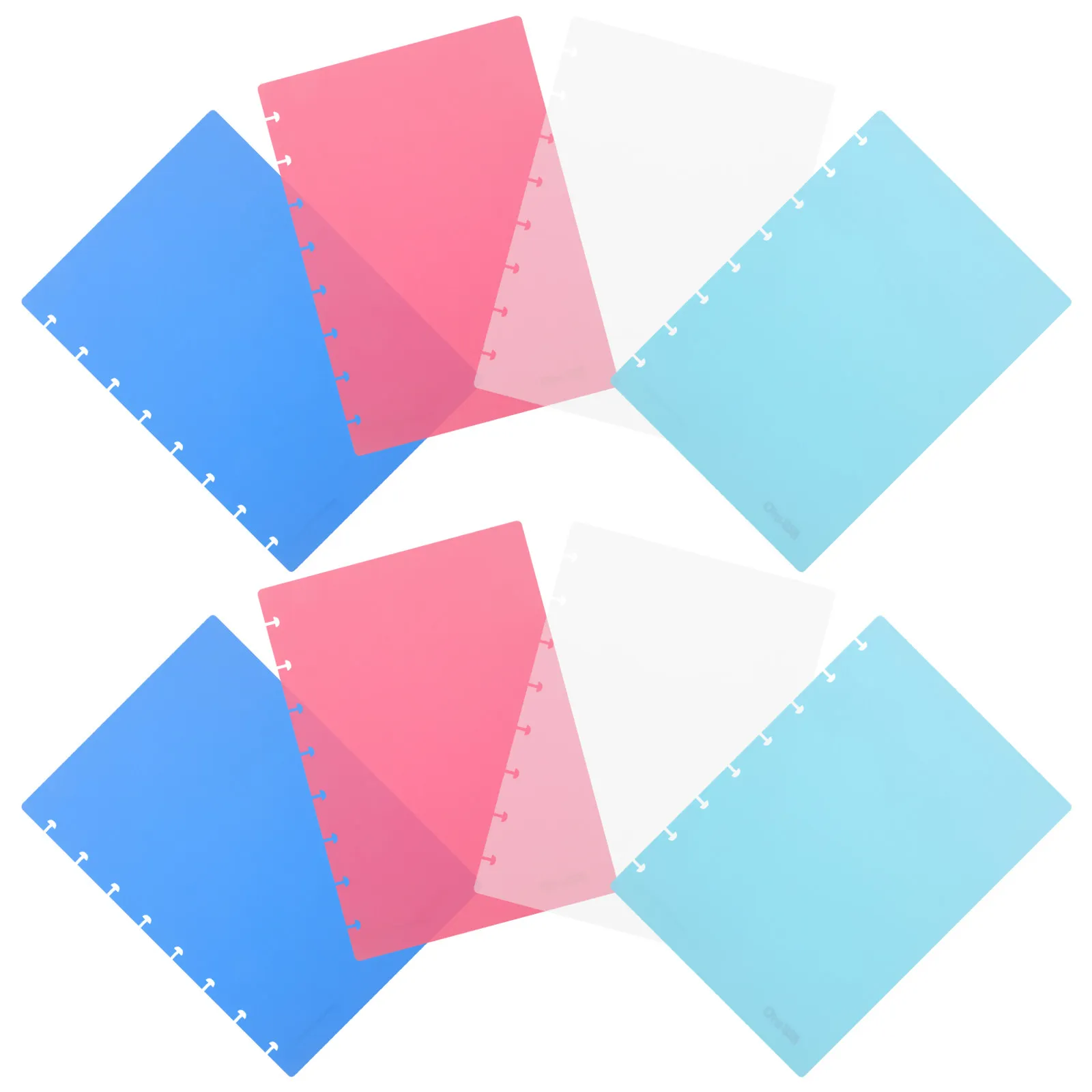 

8 Sheets Loose Leaf Binder Cover Stylish Minimalist PP Plastic Cover with Hole Design for Notes Journals Diaries Notebook