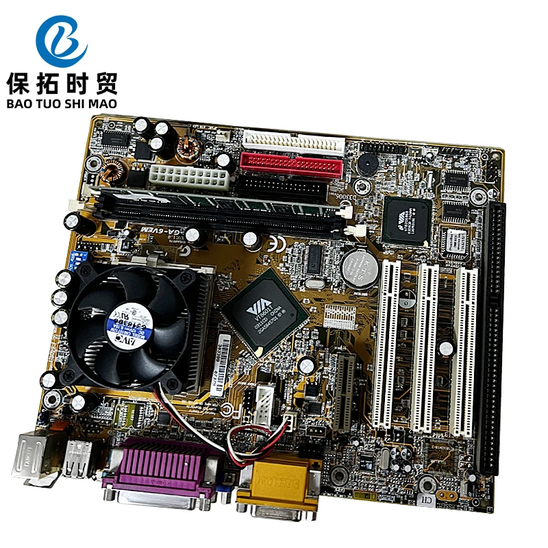 Original 8601T GA-6VEML GA-6VEM ISA Motherboard With 3PCI VGA LPT 1 ISA Slot CPU Industrial Board