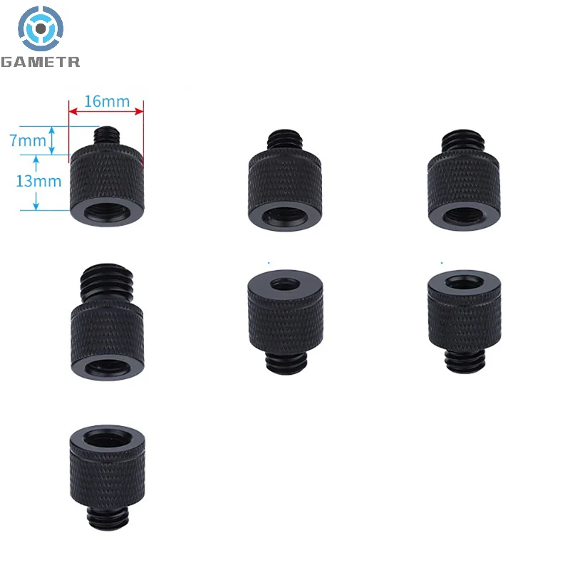 Black 1/4" To 3/8" Male To Female Thread Screw Mount Adapter Tripod Plate Screw Mount For Camera Flash Tripod Light Stand