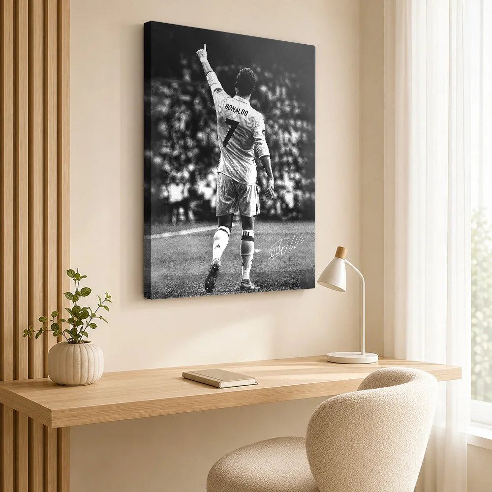 Soccer Championship Sign Canvas Poster Vintage Style Canvas Wall Art With Personalized Photo For Home Gym Ideal Teammate Gift