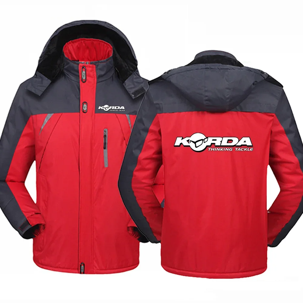 2024 Korda Inspired Tribute Autumn Winter Men Hooded Pockets Windbreaker Polar Jackets Outdoor Cold-Proof Thicken Outwear Tops