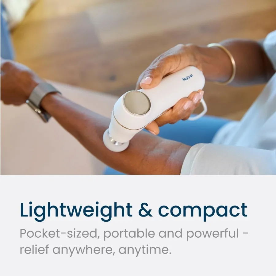 Percussion Massage Gun - Deep Tissue Muscle Relief, Quiet & Portable, Cordless with 4 Attachments and Travel Case (White)