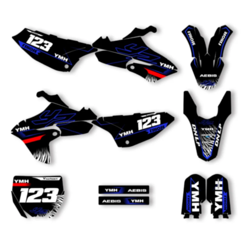 Powerzone Motorcycle Graphics Decal Stickers Kits for YAMAHA YZ65 2018-2023 Number Name Custom 06