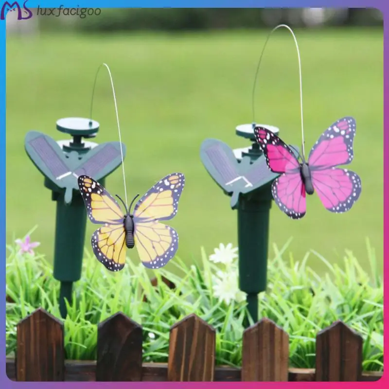 Solar Powered Flying Butterfly Simulation Bird Sunflower Courtyard Garden Mall Pile Ornament Decoration Funny Baby Toy