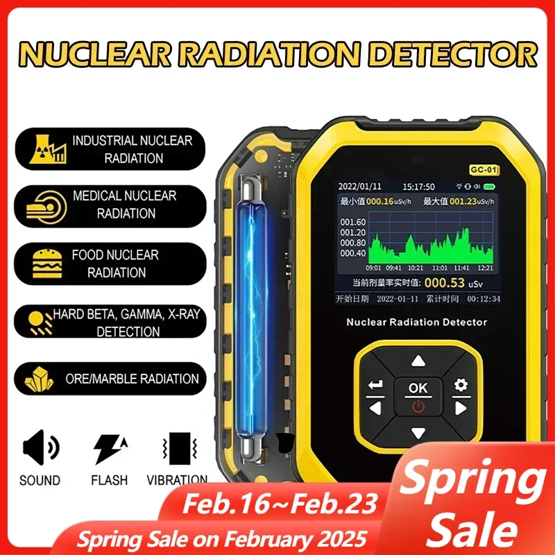 Personal Dosimeter X-ray Gamma-ray Beta Ray Radioactivity Tester Marble Detector Geiger Counter Nuclear Radiation Detector