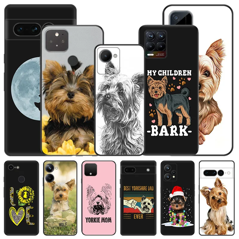 Soft Phone Cases For Pixel 8a 7a 6a 7 6 8 Yorkshire Terrier Dog Honor X8b X9b X7b 70 90 X6 X7 X8 X9 A Magic5 Black Matte Cover